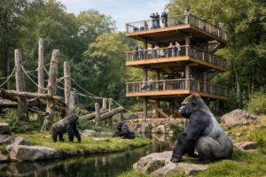 Nieuwe uitkijktoren biedt beter uitzicht op gorilla’s in Apenheul