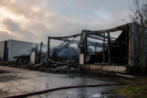 Brand verwoest bedrijfsloods aan de Marsweg in Zutphen