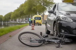Fietser gewond na botsing met auto op Kanaal Noord