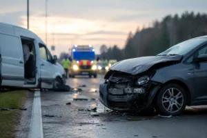 Aanrijding op A50 leidt tot gewonde en incident met busje