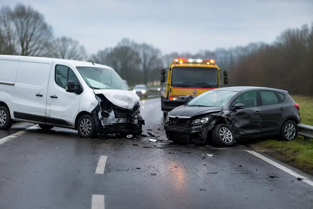 Botsing tussen bestelbus en auto op N348 richting Brummen