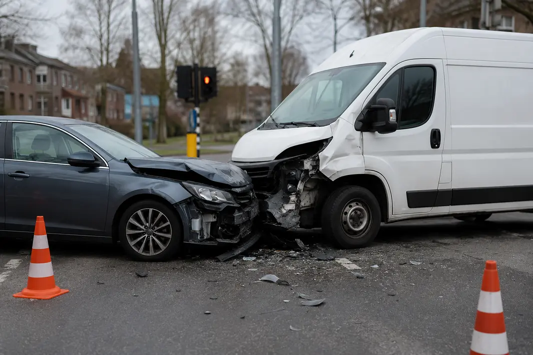 Schade bij botsing tussen auto en bestelbus in Apeldoorn